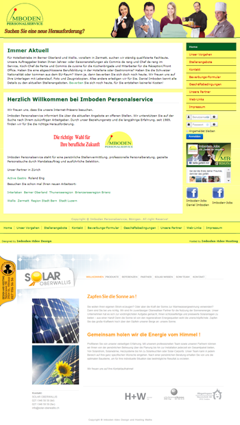 Individuelle Webseite erstellt von Imboden itdev design St. Niklaus Oberwallis